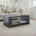 thumbnail image 4 of Jofran Janzen Contemporary Modern 50" Rolling Coffee Table with Open Storage Shelf, 4 of 9