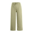 thumbnail image 4 of Karight Women's High Waisted Wide Leg Long Pants Palazzo Casual Trousers with Pockets, 4 of 9