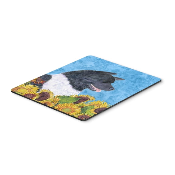 "Akita in Summer Flowers Mouse Pad Hot Pad or Trivet"