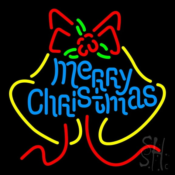 Merry Christmas Light Decoration LED Neon Sign 24" Tall x 24" Wide - inches Black Square Cut Acrylic Backing, with Dimmer - Premium built indoor Sign for Storefront, Store interior, Exhibition.