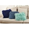 thumbnail image 3 of Fennco Styles Genuine Mongolian Lamb Fur Down Filled Decorative Throw Pillow, Many Colors (12"x20" Rectangular, Cobalt Blue), 3 of 3