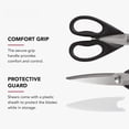 thumbnail image 6 of All Purpose Kitchen Shears with Protective Sheath Durable Stainless Steel Scissors, Dishwasher Safe, Soft Grip Comfort Handle, 8.72 Inch, Black, 6 of 7