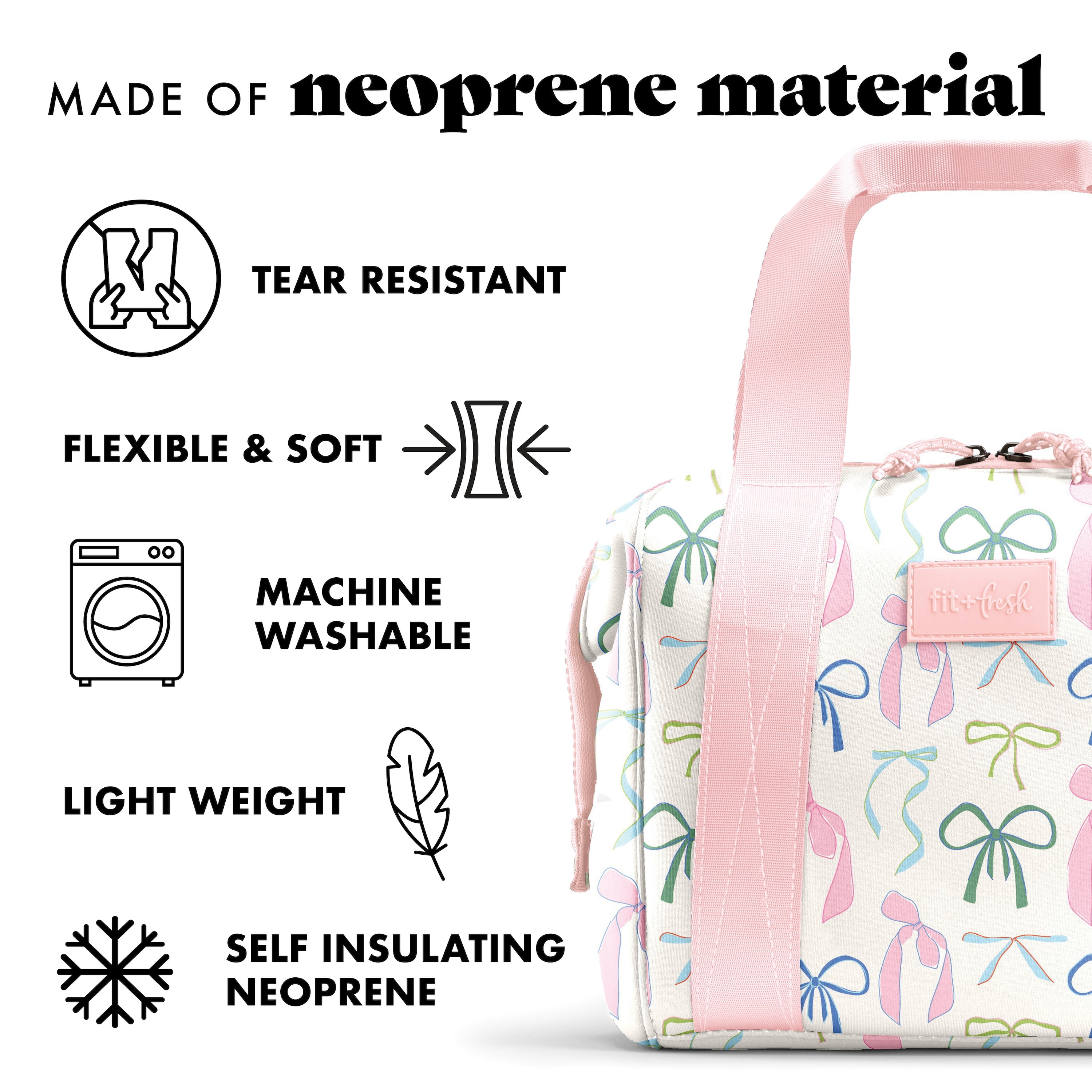 Fit + Fresh Remi Womens Lunch Bag, Insulated Lunch Box With Containers, Dainty Bows
