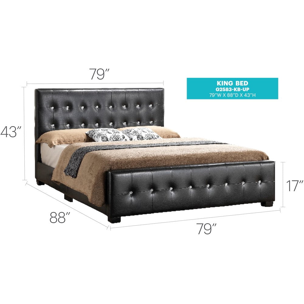 Glory Furniture Diamond King Bed in Black Color