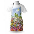 thumbnail image 3 of Nursery Apron Flourishing Spring Meadow with Colorful Blossoms Butterflies Trees Growth Foliage, Unisex Kitchen Bib Apron with Adjustable Neck for Cooking Baking Gardening, Multicolor, by Ambesonne, 3 of 3