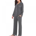 thumbnail image 4 of Pantalon à Manches Longues pour Femmes Pyjamas Costume Violet 2XL, 4 of 7