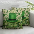 thumbnail image 3 of Nawypu  Nice Sister Gift Happy St Patricks Day Watercolor Lucky Shamrocks Clover With Green Hat Body Burlap Throw Pillow Case Pillowcase Cushion Cover Sofa Decorative Rectangl, 3 of 5