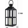 thumbnail image 2 of 2 Pack Black Metal Lantern with LED Candle, Battery Operated, 17.7 Inch Tall Decorative Candle Holder, for Indoor and Outdoor Use, Perfect for Home Décor, Weddings, Parties, and Holiday, 2 of 6