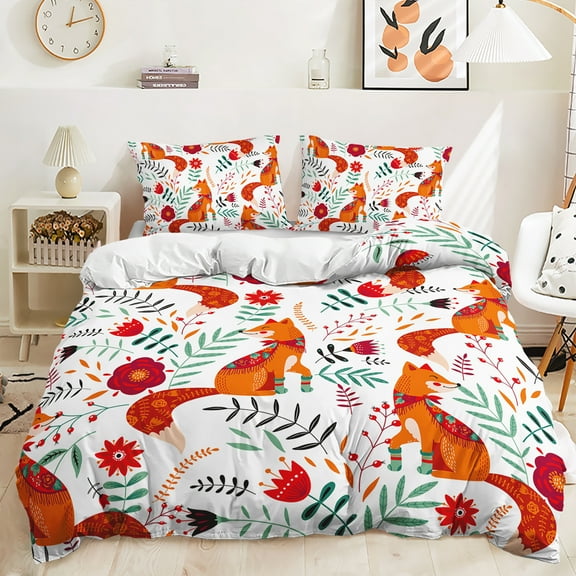 Hosima 3-piece 3D Digital Printing Quilt Cover Full Size Animal Pattern Design Children's Adult Bedroom Decorative Bedding Set,DFX69-Full