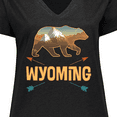thumbnail image 4 of Inktastic Wyoming Vacation Bear Silhouette Women's Plus Size V-Neck T-Shirt, 4 of 5