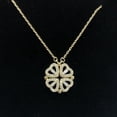 thumbnail image 1 of Collar de plata de ley S925, collar de trébol de cuatro hojas, moda femenina, collar de oro de 18 quilates para dama, tremblesr, 1 of 4