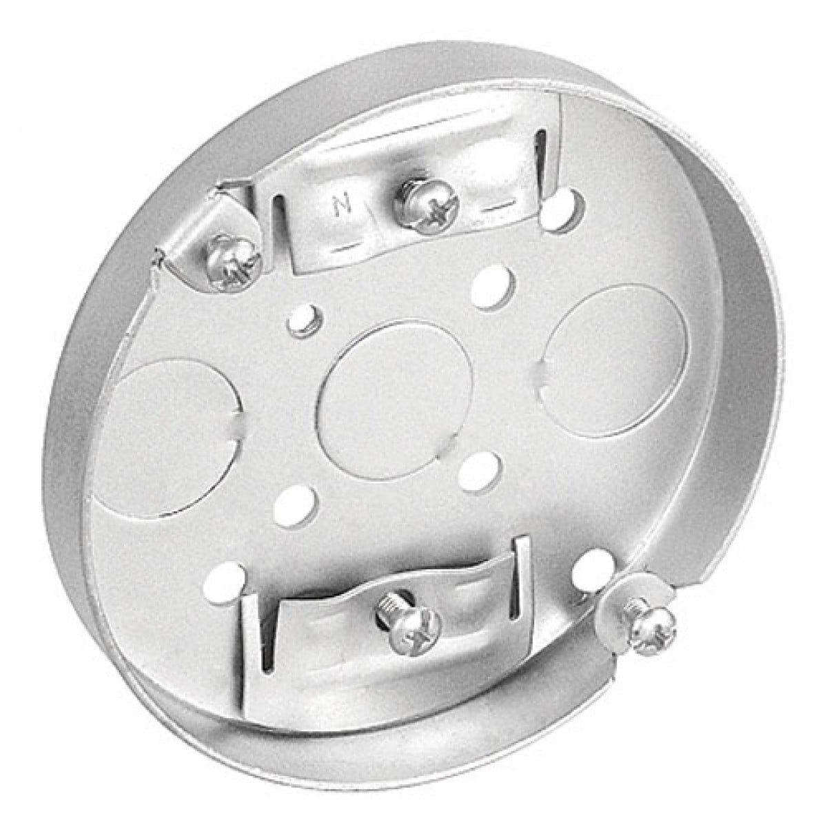 2 Pcs, 4 In. Round Pan Box for Use w/(3) 1/2 In. Knockouts & (4) Nm