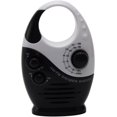 thumbnail image 1 of Radio de Douche, Mini Radio de Douche AM/FM avec Poignée Supérieure, Radio de Salle de Bain Suspendue Étanche avec Haut-Parleur Intégré et Volume Réglable pour Utilisation Intérieure et Extérieure de la Salle de Bain (Noir et Blanc), 1 of 8