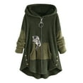 thumbnail image 2 of Aboser Winter Jackets for Women Cute Cat Print Hoodies Fleece Warm Long Coats Zip Up Plush Fall Jacket Fuzzy Pockets Hooded Outwear, 2 of 4