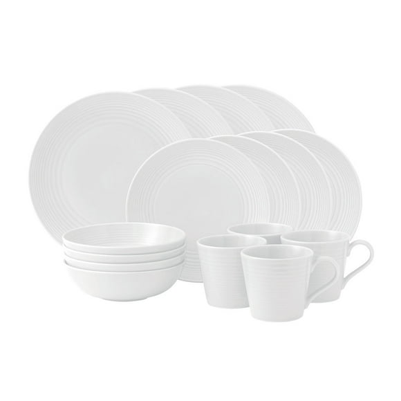 Gordon Ramsay Maze White 16-Piece Dinnerware Set by Royal Doulton