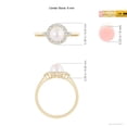 thumbnail image 5 of ANGARA Japanese Akoya Cultured Pearl Halo Engagement Ring in 14K Yellow Gold for Women | June Birthstone, Birthday, Anniversary, Jewelry Gift for Women | Pearl Ring, 5 of 9