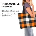 thumbnail image 2 of Balery Orange Plaid Bolsa Tote Estilo Estético con Cremalleras, Bolsa de Hombro, Bolsa de Compras Grande y Plegable, 2 of 8