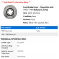 thumbnail image 2 of Front Brake Rotor - Compatible with 1985 - 1989 Subaru GL Turbo 1986 1987 1988, 2 of 2