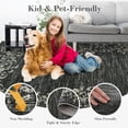 thumbnail image 2 of Modern Floral Runner Rug - Machine Washable, Non-Slip, Mark Resistant, Low Pile Carpet for Kitchen, Hallway, Bedroom, Living Room, Soft Touch, Easy Clean - Black, 2x6ft (61x183cm), USA Stock, 2 of 8