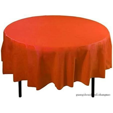 

12-Pack Premium Plastic 84-Inch Round Tablecloth Orange