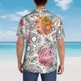 thumbnail image 3 of Lsque Skull and Flowers pattern Hawaiian Shirt for Men, Unisex Summer Beach Casual Short Sleeve Button Down Shirts-3X-Large, 3 of 9