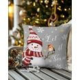 thumbnail image 4 of Christmas Decorative Throw Pillow Covers 20x20 Inch Set of 2 Red Snowman Pillow Cases for Couch, Bird Snowflake Gray Cushion Case for Living Room Bedroom Bed Car Chair, 4 of 8