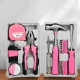 thumbnail image 1 of Tool Set 24pc Household Pink Tool Sets for Women Small Mini Tool Box Set of Starter Basic Ladies Tools Including Grip Pliers, 1 of 7