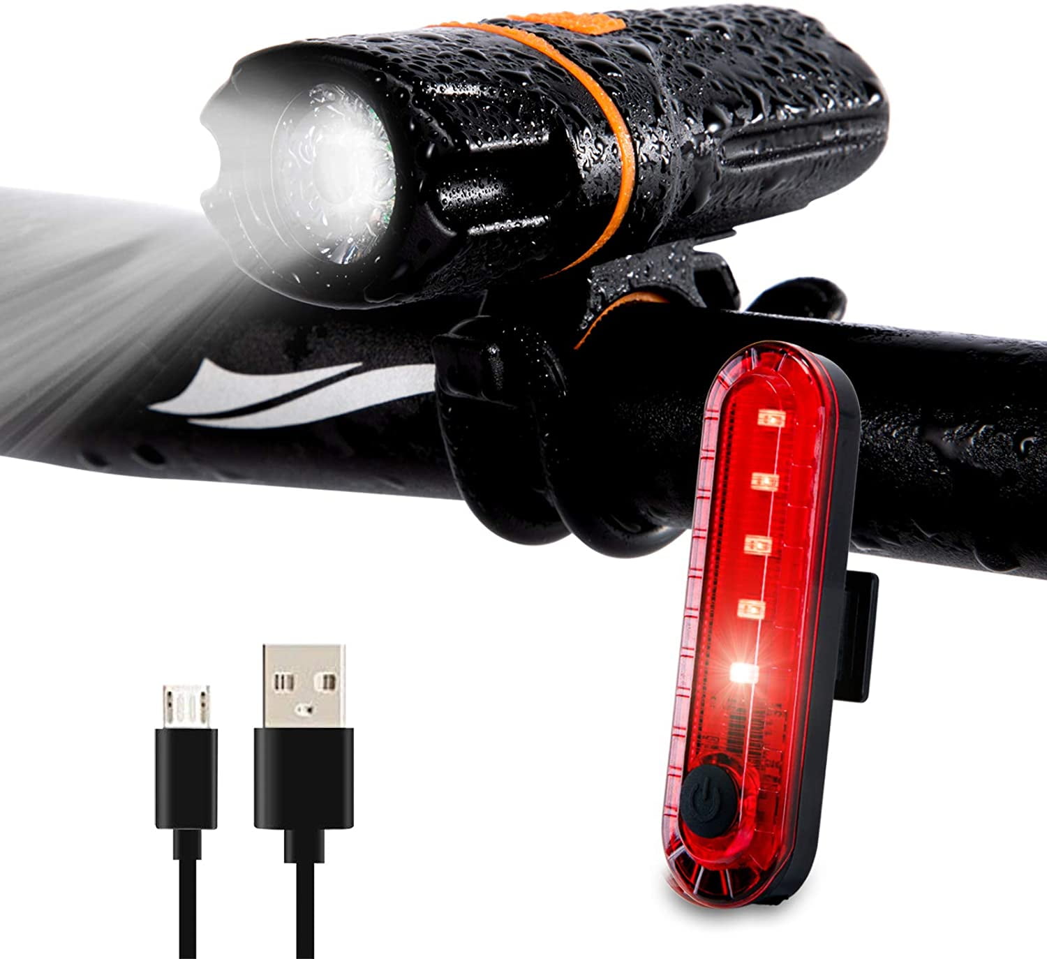 Mini Torch Ultra Bright Front LED USB Rechargeable Bike Bicycle Light Lamp Torch 