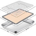 thumbnail image 2 of Shiyou Plateau de Four Grille-Pain 10.4 Pouces avec Grille de Cuisson et Ensemble de Tapis en Silicone, Mini Four Grille-Pain en Acier Inoxydable avec Grille de Refroidissement, 3 Pcs (1 Grille + 1 Tapis), Lavable au Lave-Vaisselle, 2 of 4