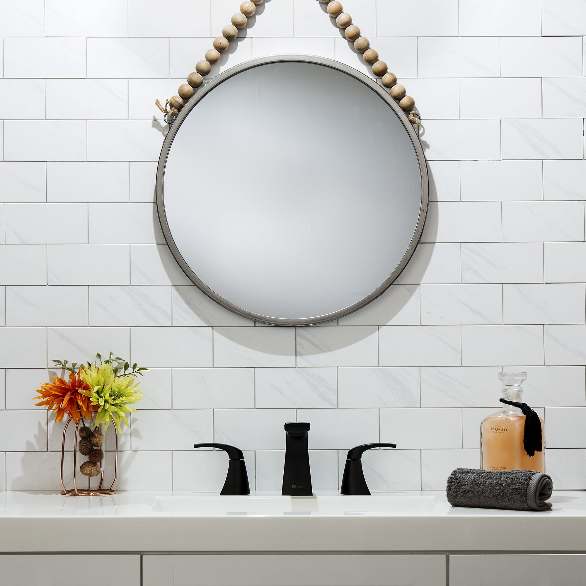 Aspect Collage 14.9in x 11.75in Peel and Stick Backsplash in Carrara Subway (5-Pack)