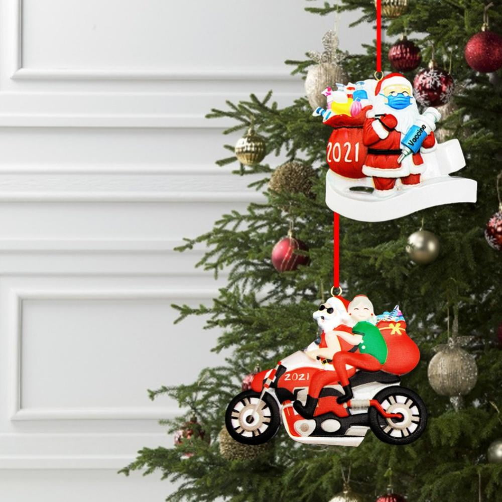 Christmas Tree Ornaments, 6 Pack Xmas Resin Hanging Ornaments Holiday Party Decor Festive Season Pendant - Santa Ornaments for Christmas Tree Decorations