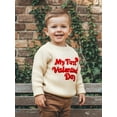 thumbnail image 6 of Rdhnmea My First Valentines Day Baby Boy Girl Outfit Knit Sweater Letters Heart Embroidery Newborn Toddler Infant Sweaters Fall Spring Clothes, 6 of 9