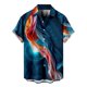 thumbnail image 1 of Camisa de manga corta con solapa y estampado geométrico hawaiano para hombre Pompotops  oipoqjl48481, 1 of 1
