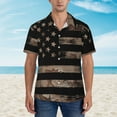 thumbnail image 2 of Xecao American Flag with Desert Camouflage print Hawaiian shirt - a stylish short-sleeve button-down for men, perfect for casual beach and tropical outings., 2 of 9
