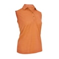 thumbnail image 1 of Monterey Club Women's Melange Jersey Performance Sport Golf Polo Shirt Sleeveless #2423, 1 of 2