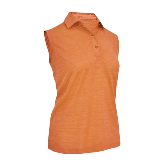 Monterey Club Women's Melange Jersey Performance Sport Golf Polo Shirt Sleeveless #2423