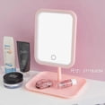 thumbnail image 1 of Espejo de tocador LED inteligente shaofei ajustable con luz de tres colores cuadrado rosa, 1 of 5