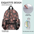 thumbnail image 5 of Black Daisy Flower Floral Pattern Backpack for School,Cute School Bag,Schoolbag with Adjustable Shoulder Straps & Padded Back,15.25"x11.5"x5.25", 5 of 5