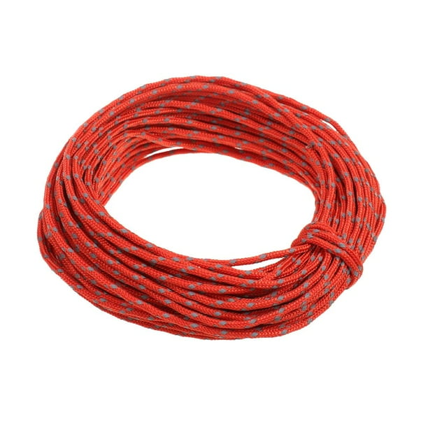 50 pies reflectante Guyline Camping toldo lona tienda cuerda corredores cuerda Paracord cuerda rojo Zulema Cuerda reflectante