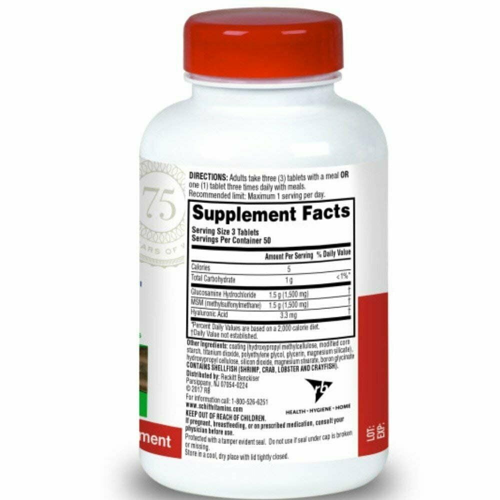Schiff Glucosamine 1500Mg Plus Msm 1500Mg Coated Tablets - 150 Ea, 3 Pack