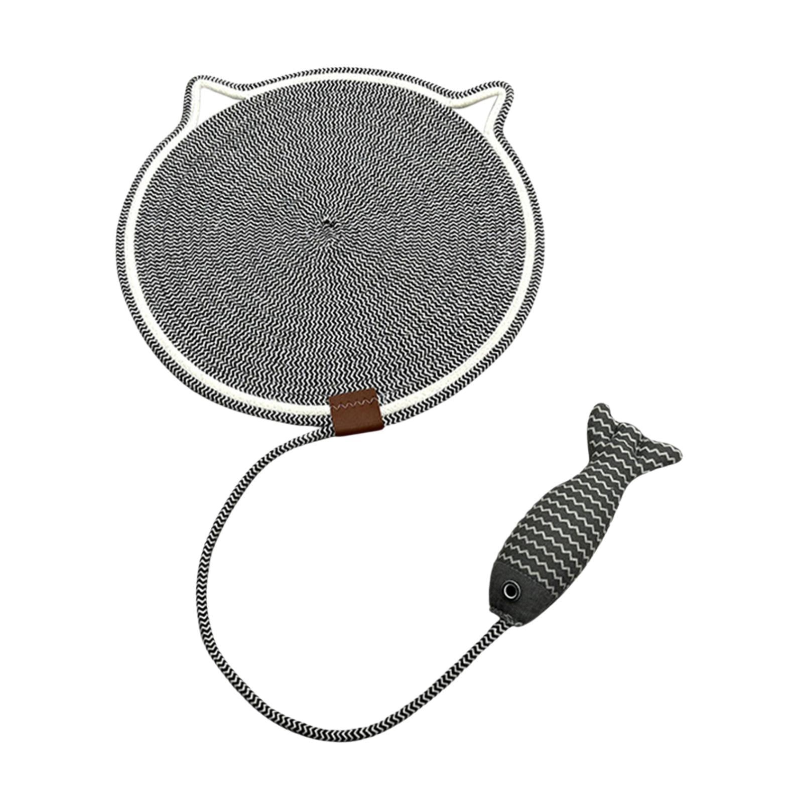 Bvdfgk Cat Scratch Mat Cat Scratch Pad with Fishy Ball Toy Horizontal Cats Sleeping Mat L