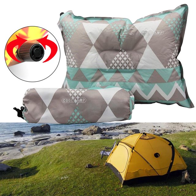 Almohada colorida pa , almohadas de aire de viaje autoinflable bolsa de almacenamiento, cojín duradero, cómodo, a , ligero Gris verde Baoblaze Almohada de viaje inflable
