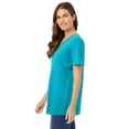 thumbnail image 3 of Woman Within Plus Size Perfect Short-Sleeve V-Neck Tunic, 3 of 6