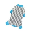 thumbnail image 2 of HonestMatter Dog Onesie Dog Pajamas Dog Winter Clothes Striped Cotton Jumpsuit Comfortable Warm Outfit for Small Dogs Cats Indoor Wear Gray Size L, 2 of 3