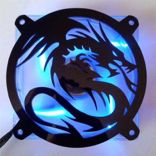 Inspired Laser Design Custom Acrylic Flying Dragon Computer Fan Grill 80mm