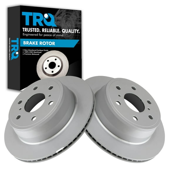 TRQ Rear G-Coated Brake Rotor LH RH Kit Pair Set of 2 for GM Truck SUV