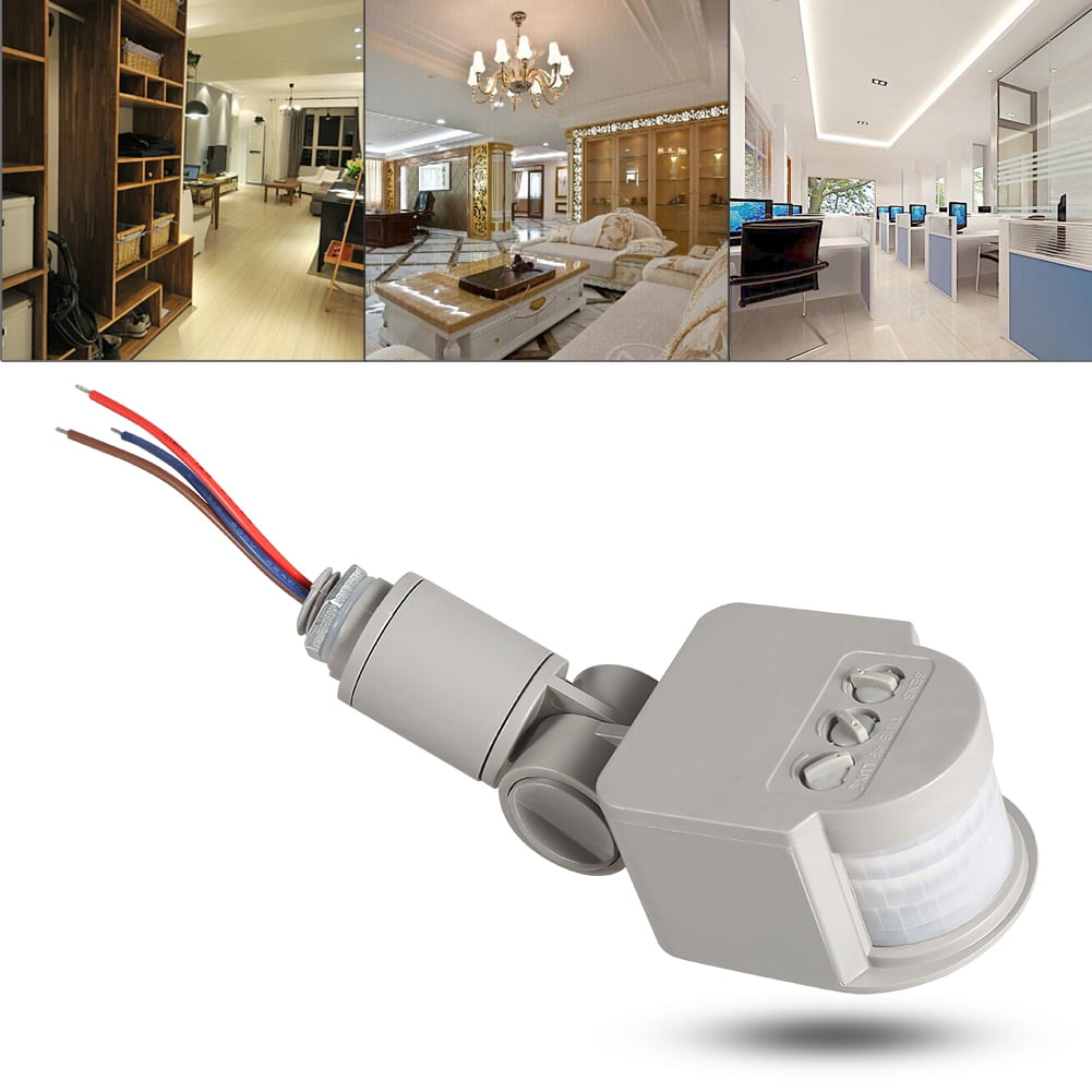 YLSHRF Motion Sensor Detector Switch,LED Outdoor 90~250V 180 Degree Infrared PIR Motion Sensor Detector Wall Light Switch Gray, Body Sensor Inductor Switch
