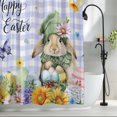 thumbnail image 2 of Easter Rabbits Shower Curtain Set, Waterproof Shower Curtains for Bathroom, Watercolor Eggs Flowers Butterflies Purple Plaid Washable Fabric Bath Curtain for Bathtub with Hooks 72x78 Inches, 2 of 9
