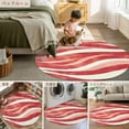 thumbnail image 6 of Red Wave Area Rug, Abstract Washable Large Circle Carpet, Non Slip Round Rug for Living Room/Bedroom/Dining Room/Home Office/Dorm, 6 of 9