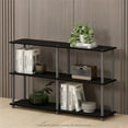 Pemberly Row Wood 3-Tier Double Size Storage Display Rack in Black/Gray ...